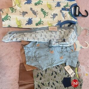 Light Blue Palm Tree Bodysuit and 3 more sets